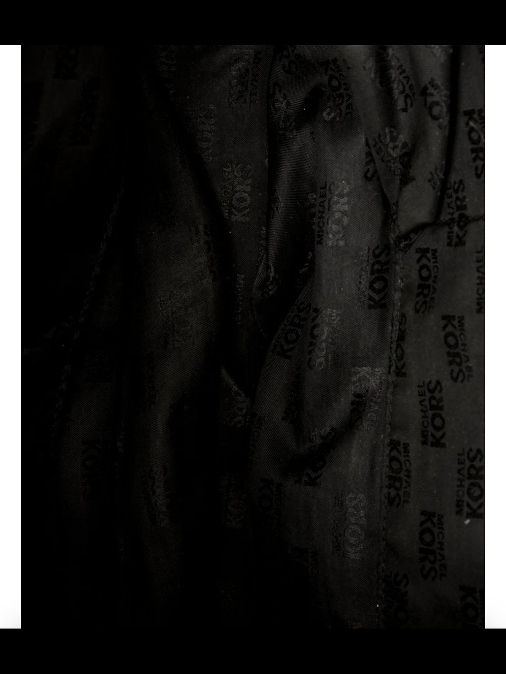 Michael Kors FULTON Black Pebbled Leather Shoulder Hobo with Gold Logo Charm - Picture 5 of 7